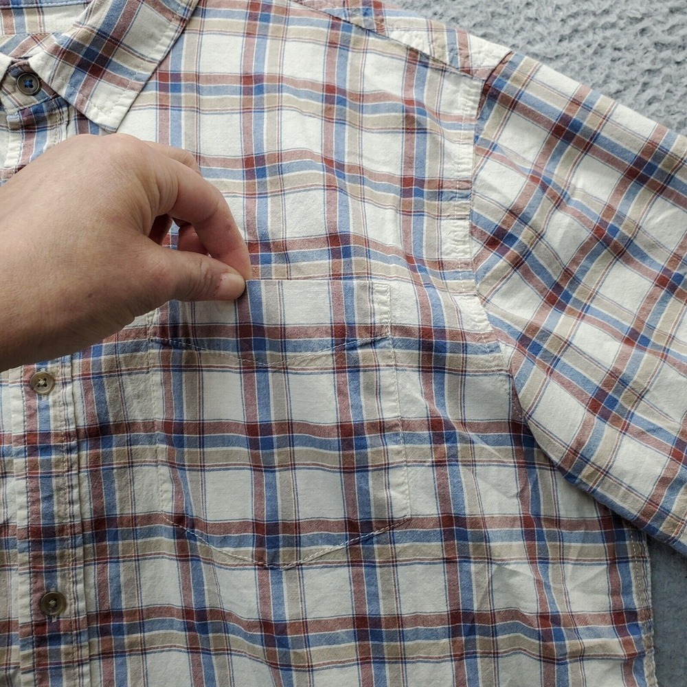 prAna Shirt Mens XL Multi Plaid Midweight Pocket‎ Black Tab Collared Button Down - Picture 5 of 8